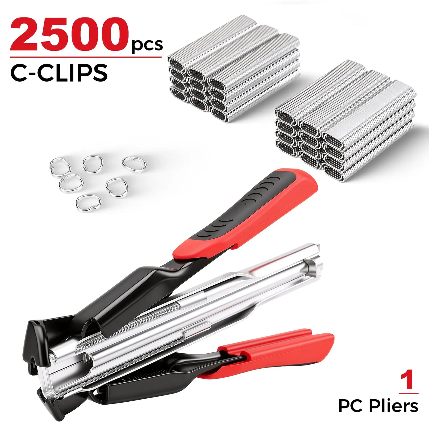 Auto-Feed Hog Ring Pliers Kit – One-Squeeze Fastening for Cages, Fencing & Upholstery 🔧🛠️