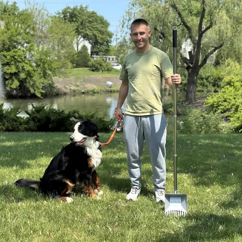 2-in-1 Adjustable Chicken & Pet Poop Scooper – Spring Steel, 3 Angles, 3 Lengths 🐓🧹