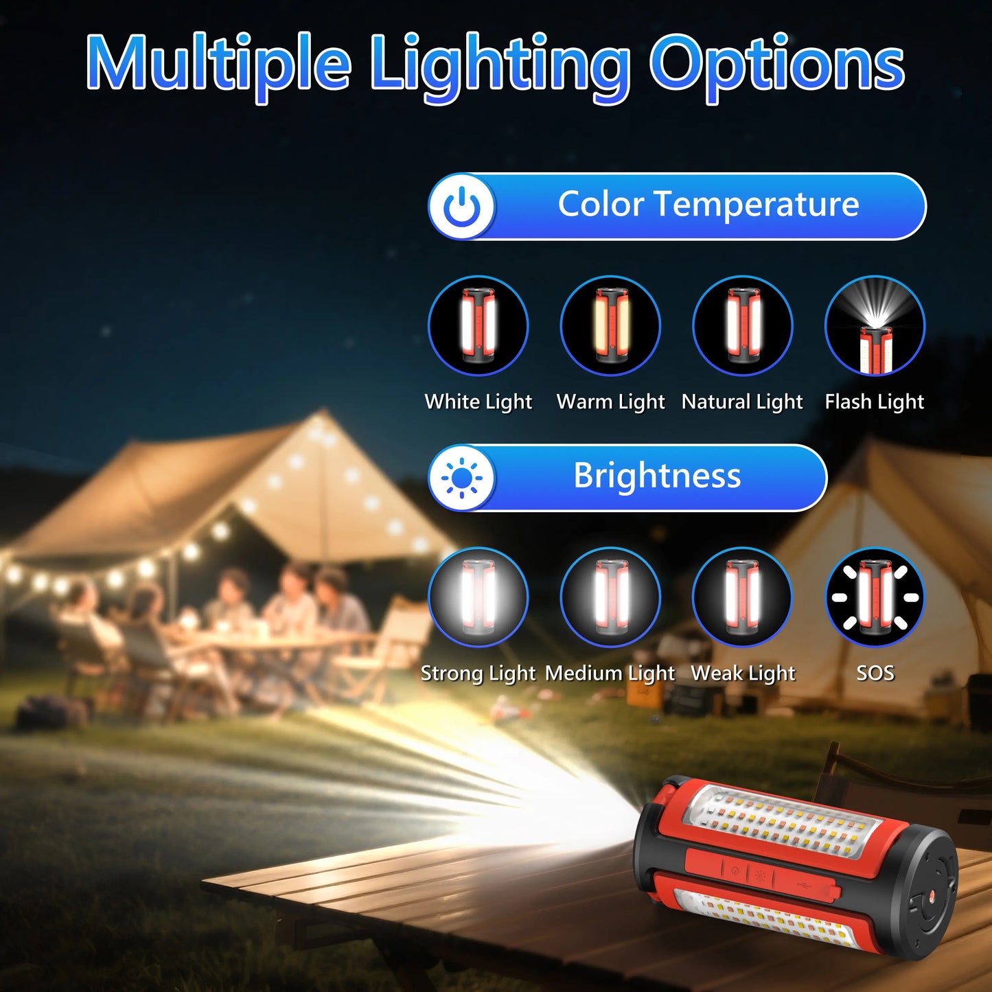 10000&12000mAh Rechargeable LED Work Light with Tripod Stand – 3 Adjustable Lamp Heads, Power Bank Function 💡🔋