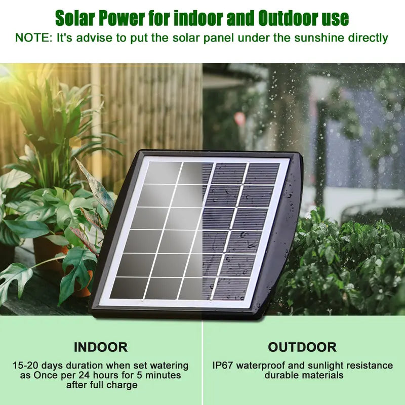 Solar Automatic Drip Irrigation Kit System –&Self-Watering Device for 10 or 20,30 Pots 🪴☀️💧