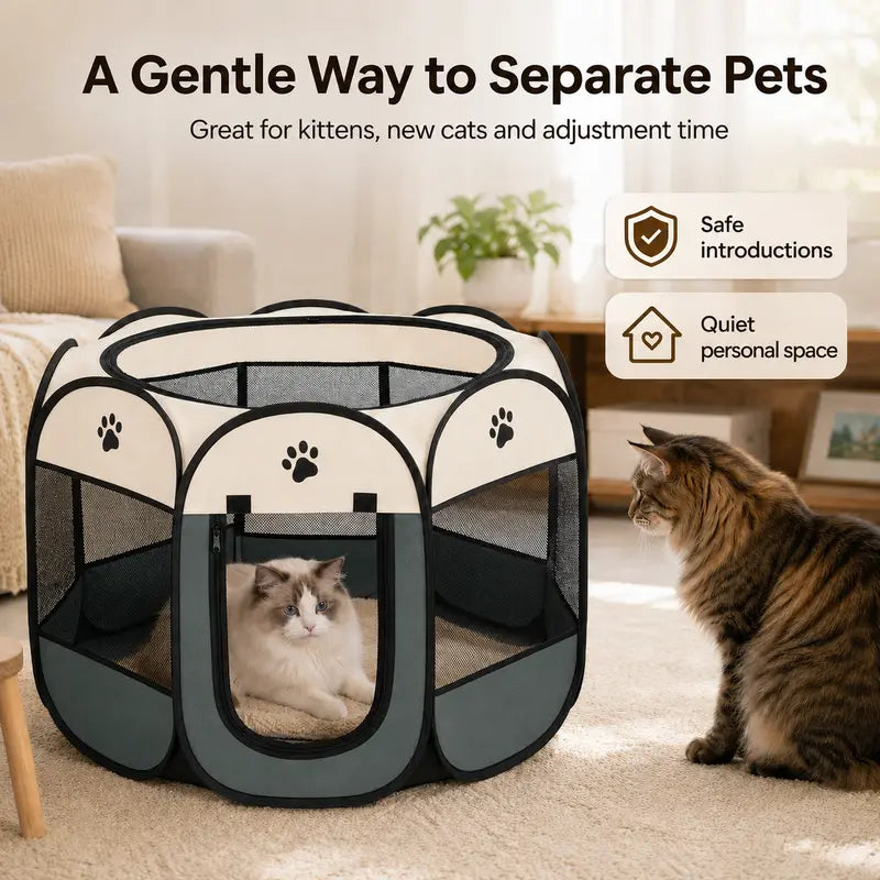 RoamPaws Foldable Soft-Sided Pet Playpen🐱🐶🏠