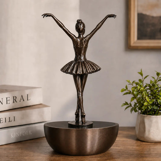 Dancing Water Ballerina Fountain – USB Desktop Water Feature, Bronze Patina Finish 🩰💧