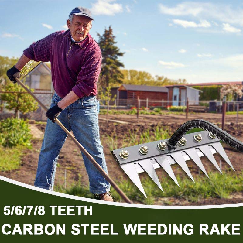 Carbon Steel Garden Hand Rake🌿🧤🛠️
