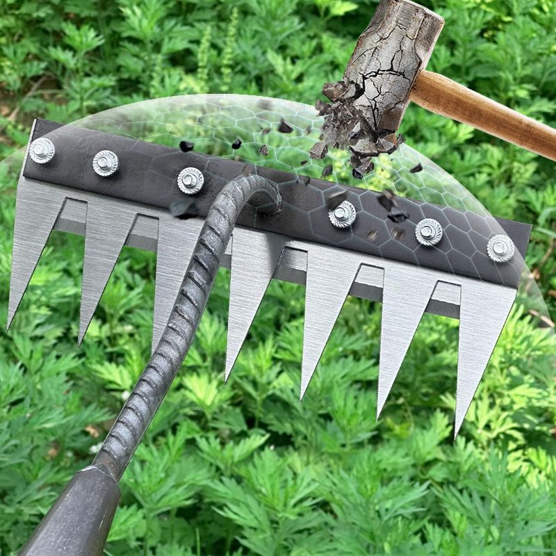 Carbon Steel Garden Hand Rake🌿🧤🛠️