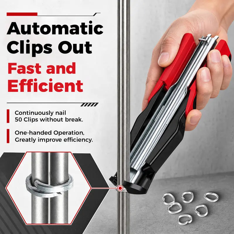 Auto-Feed Hog Ring Pliers Kit – One-Squeeze Fastening for Cages, Fencing & Upholstery 🔧🛠️