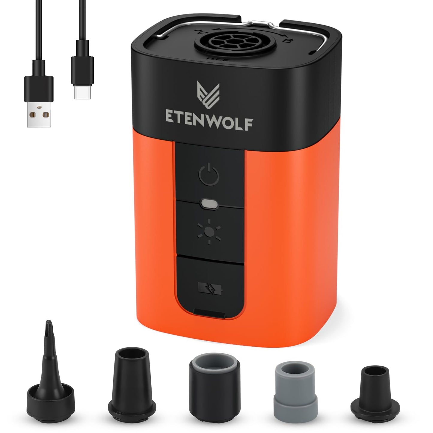 AIR 3 & AIR 5 PRO MAX – Mini & Pro Cordless Air Pump, Camping Light, Power Bank Function, 5 Nozzles🔋