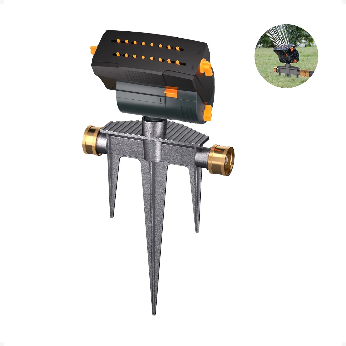 Wide-Coverage Oscillating Garden Sprinkler – Adjustable Spray, High Pressure, Stable Base 💧🌿