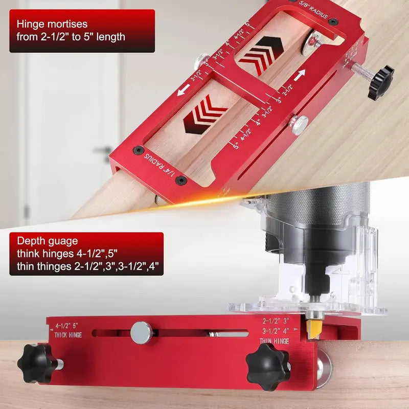 Door Hinge Jig – Aluminum Template Kit for Router🚪🔧