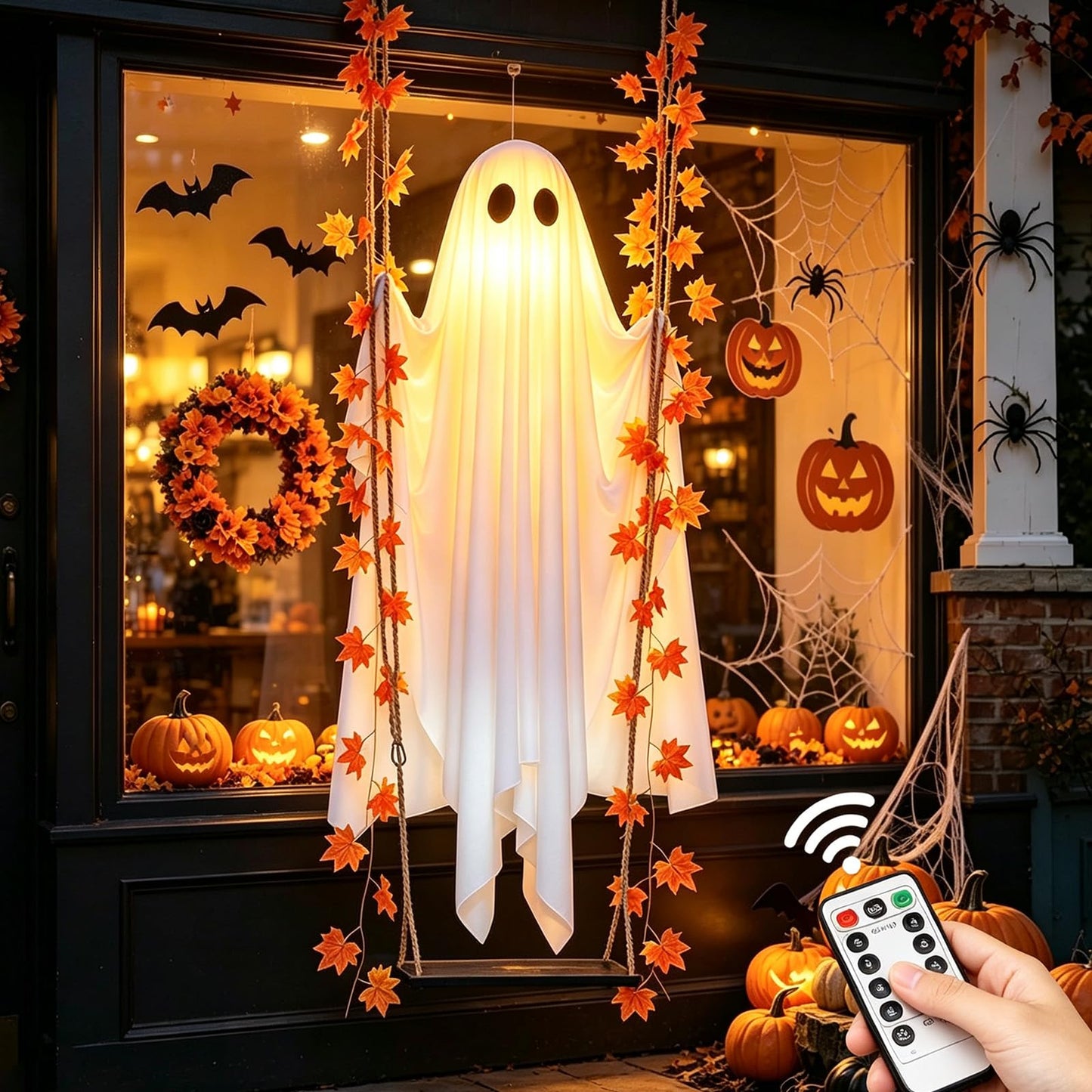 Light-Up Swinging Ghost Halloween Decoration👻Halloween Pre-sale🎃