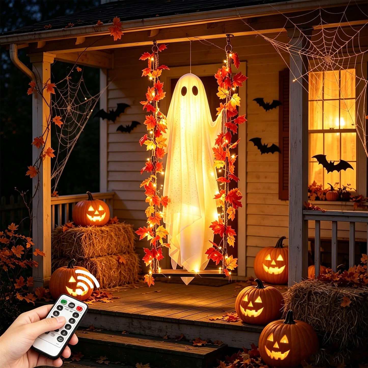 Light-Up Swinging Ghost Halloween Decoration👻Halloween Pre-sale🎃