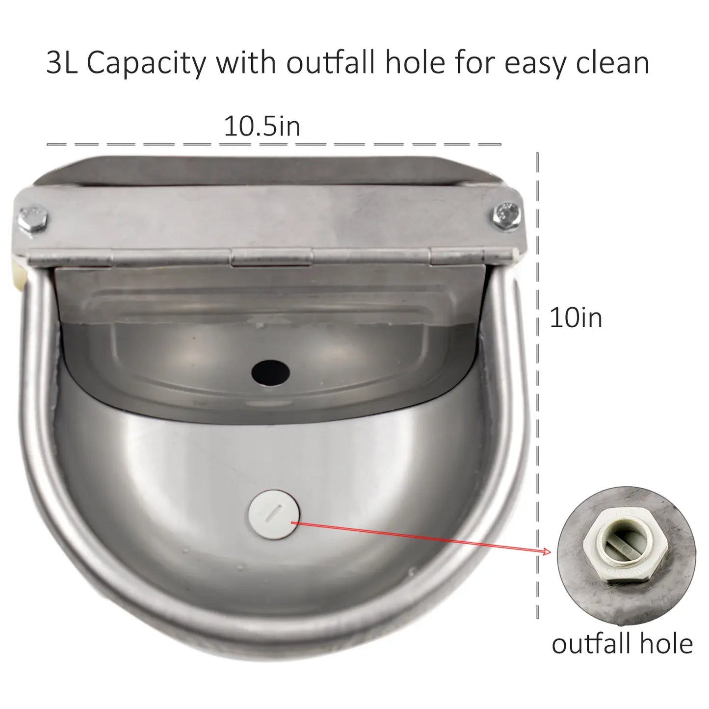 Automatic 304 Stainless Steel Dog Water Bowl – Hose-Connected, Float Valve 🐕💧