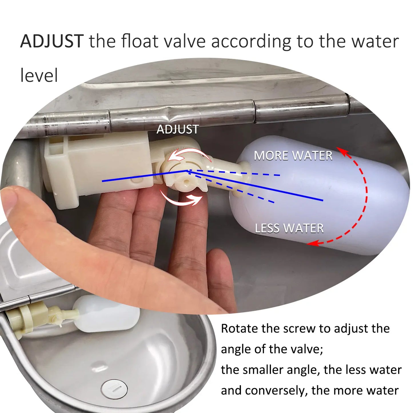 Automatic 304 Stainless Steel Dog Water Bowl – Hose-Connected, Float Valve 🐕💧