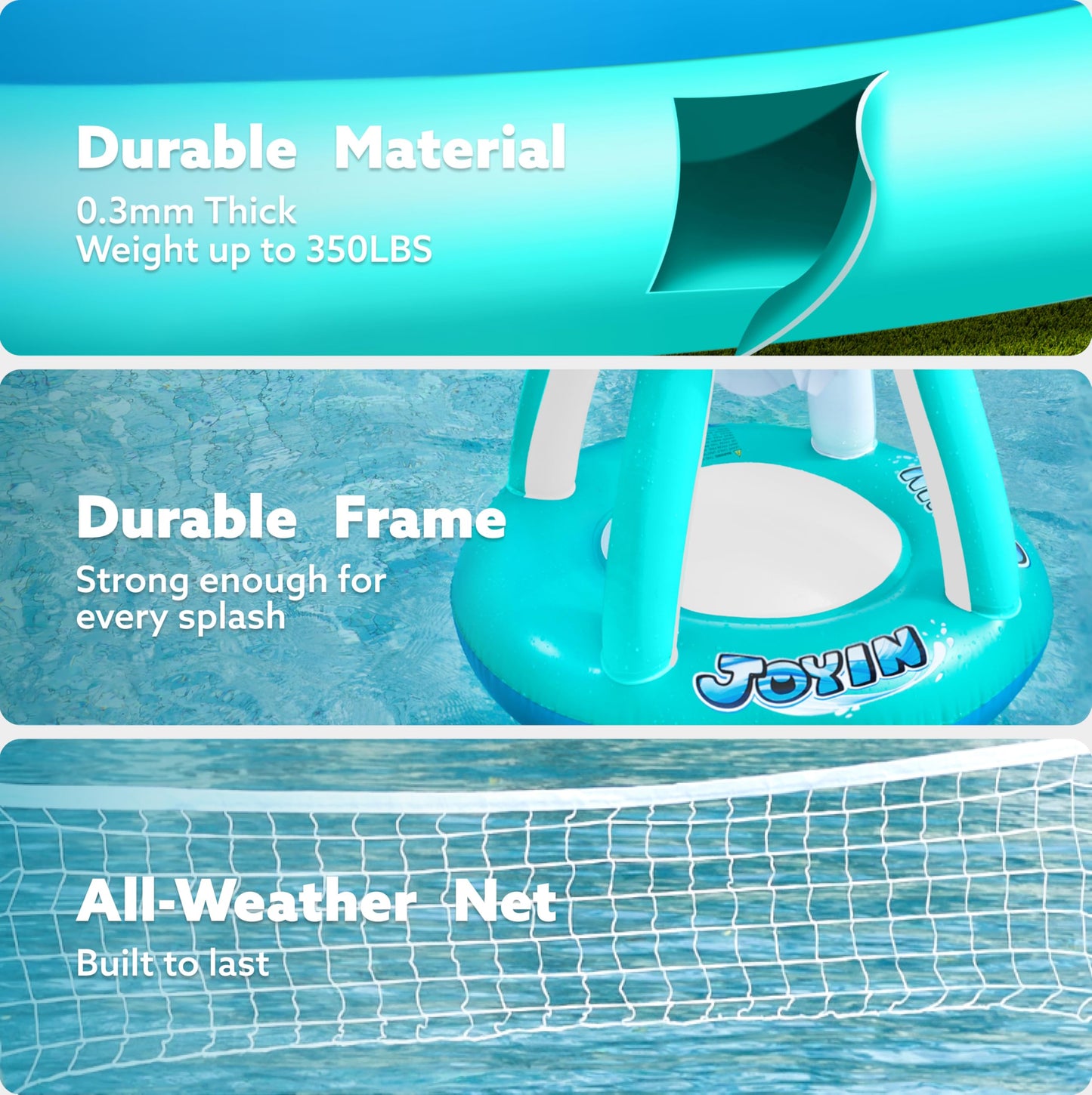 Inflatable Pool Volleyball &Basketball Combo Set 🏐🏀🏊♂️
