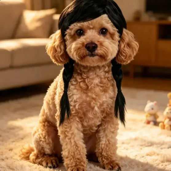 Cute Short Hair Wig Pet Headband – Funny Accessory for Dogs &Cats 🐶🐱🎀