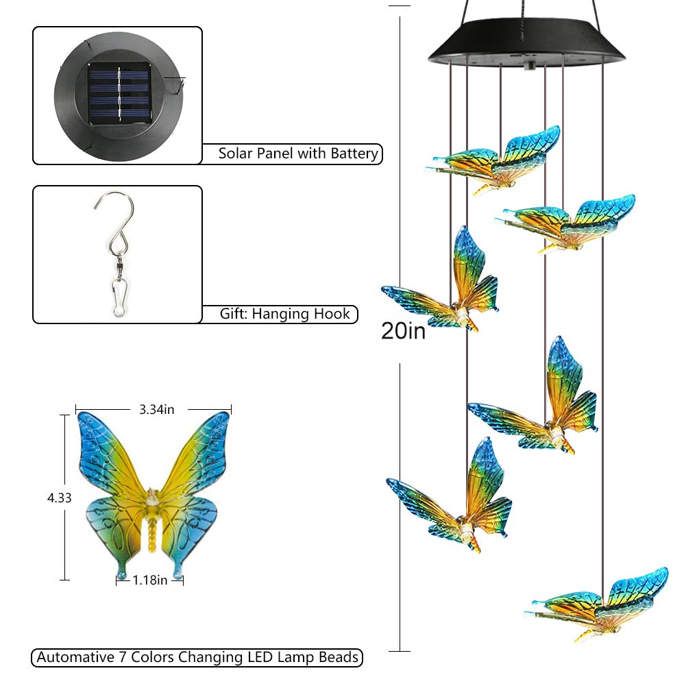 Solar Hydrangea Ball Wind Chime – 7 Color Changing Lights, IP65 Waterproof 🌸🔮