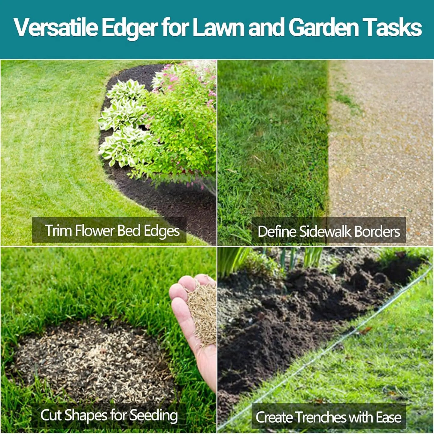 Serrated Spring Steel Lawn Edger – 41″ Handle, Rust-Resistant, One-Piece or Detachable 🌿