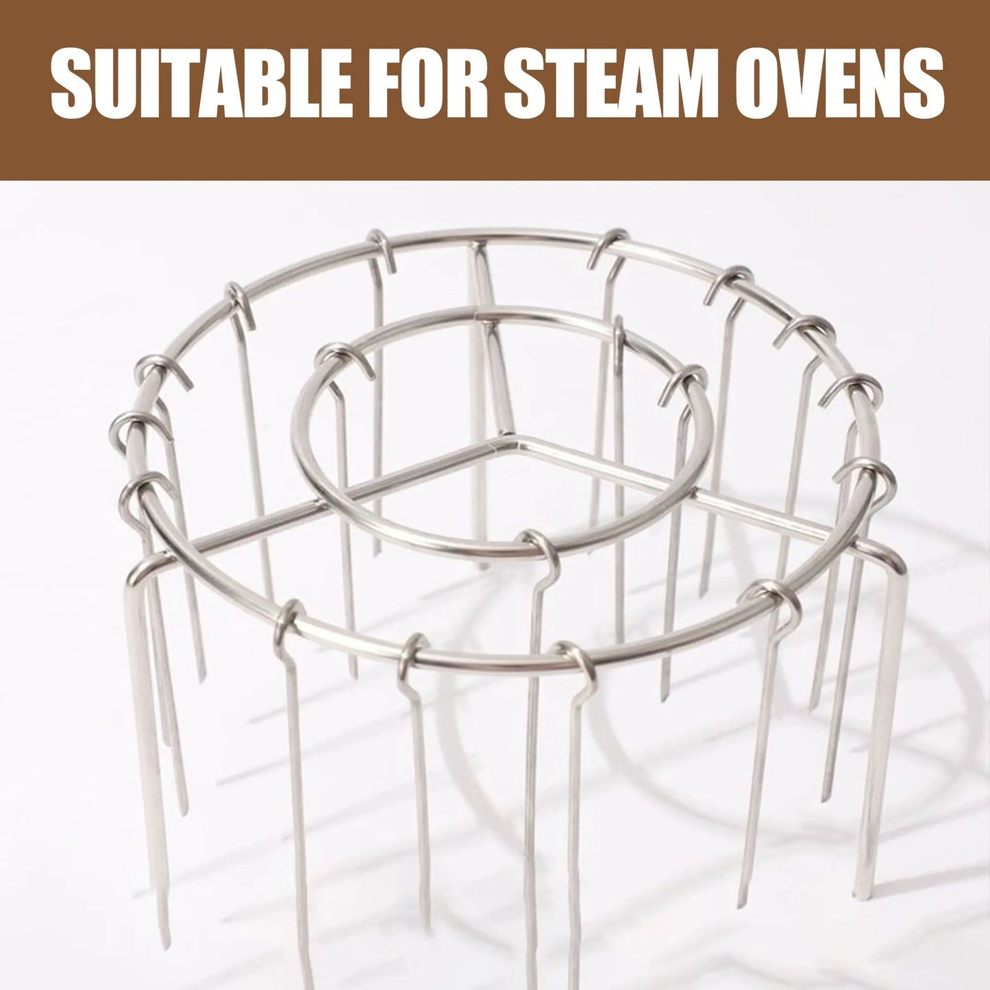 Vertical Hanging Skewer Rack for Air Fryer – 360° Heat, 24 Skewers, 304 Stainless Steel 🍢