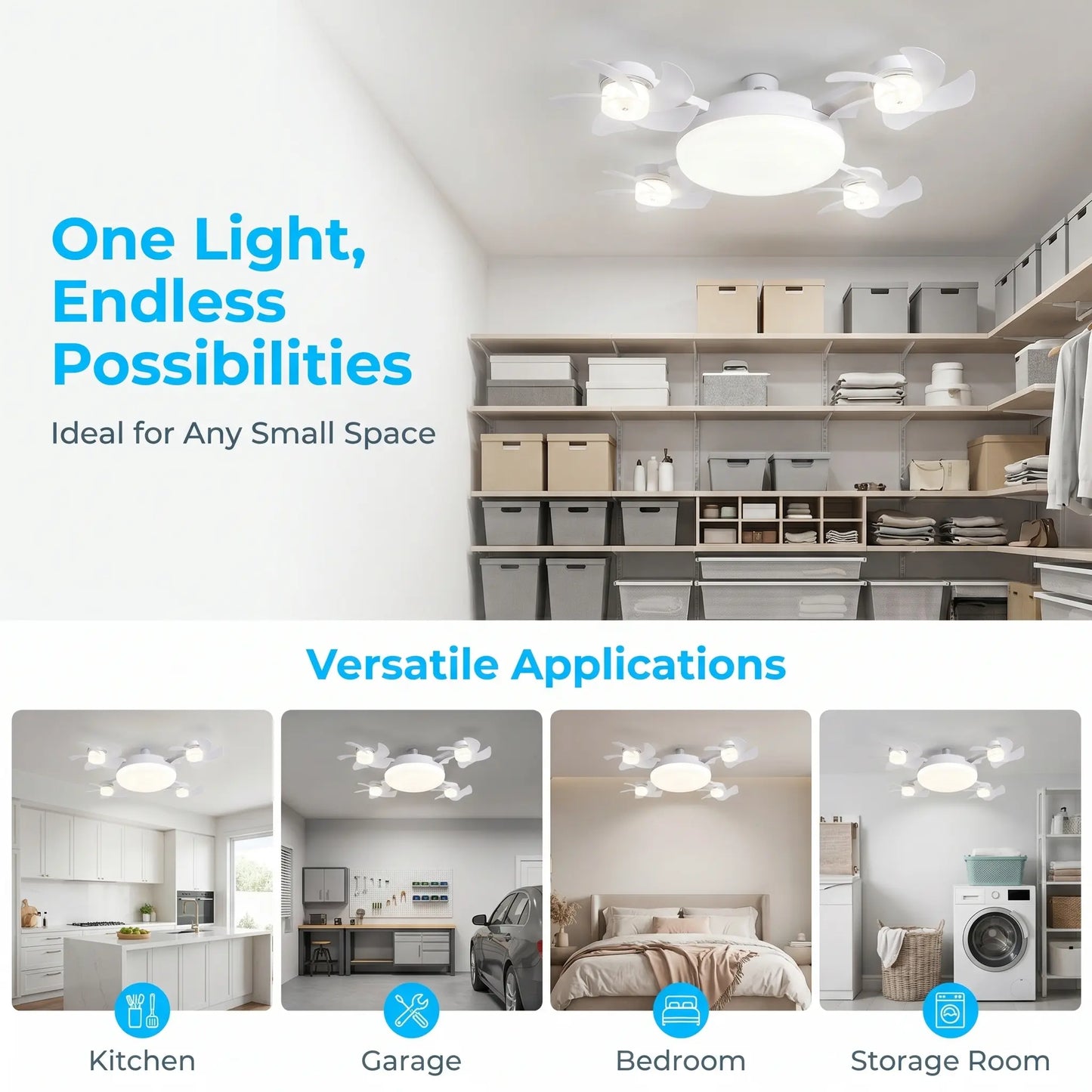 2-in-1 LED Ceiling Fan Light Bulb – E27 Screw-in, Remote Control 💡🌀