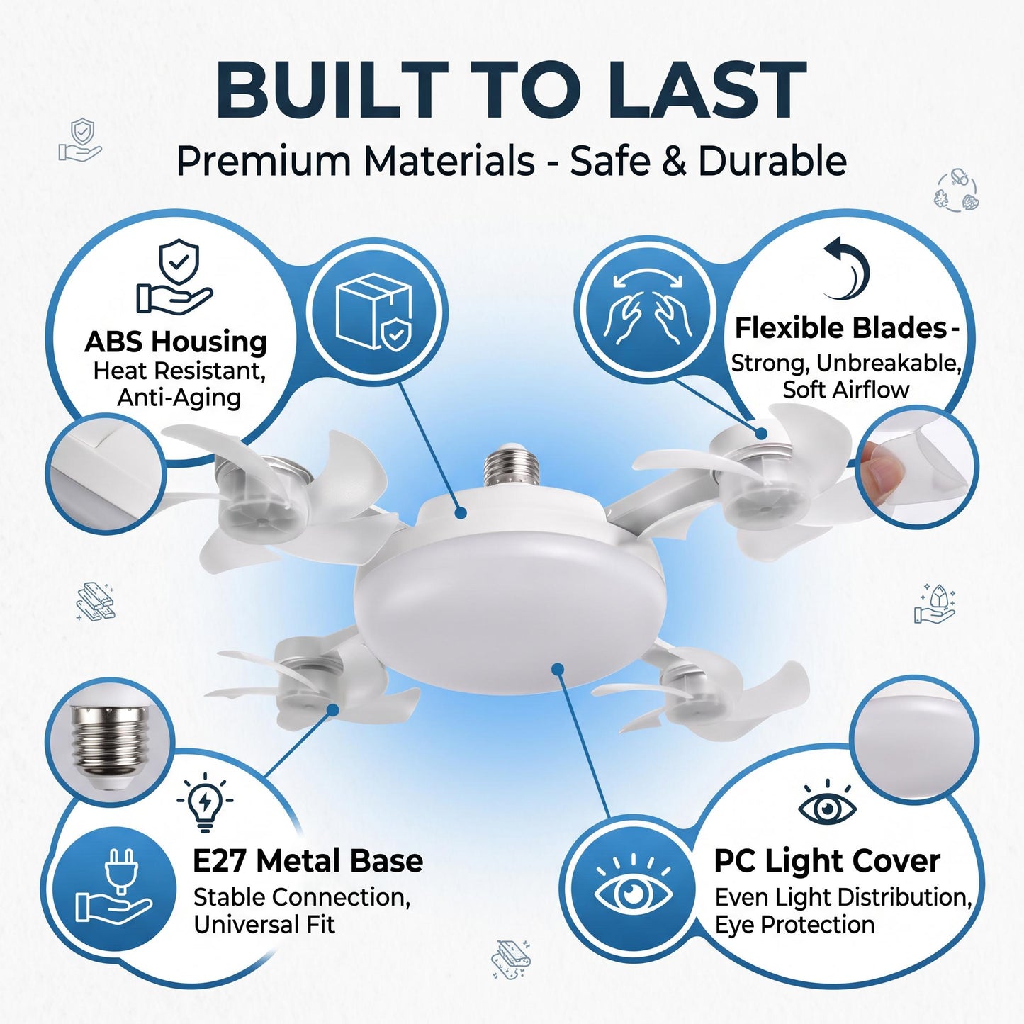 2-in-1 LED Ceiling Fan Light Bulb – E27 Screw-in, Remote Control 💡🌀