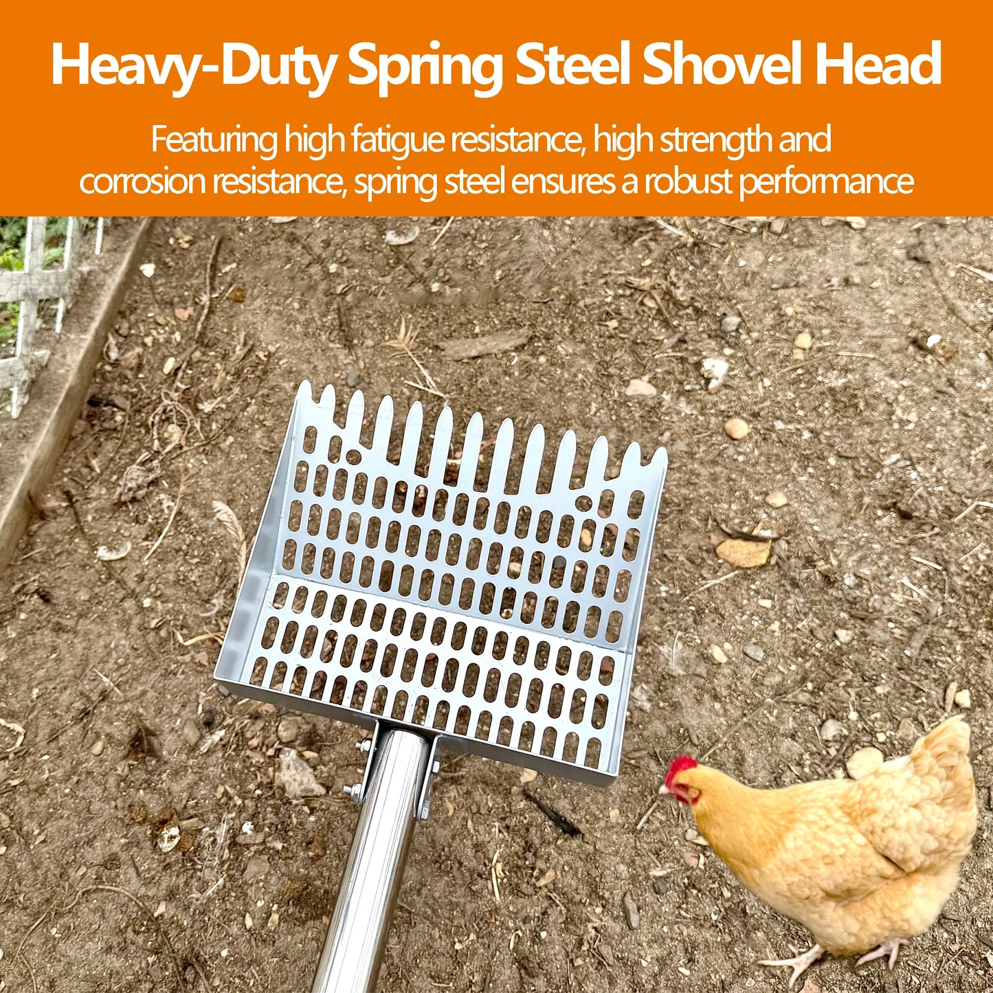 2-in-1 Adjustable Chicken & Pet Poop Scooper – Spring Steel, 3 Angles, 3 Lengths 🐓🧹