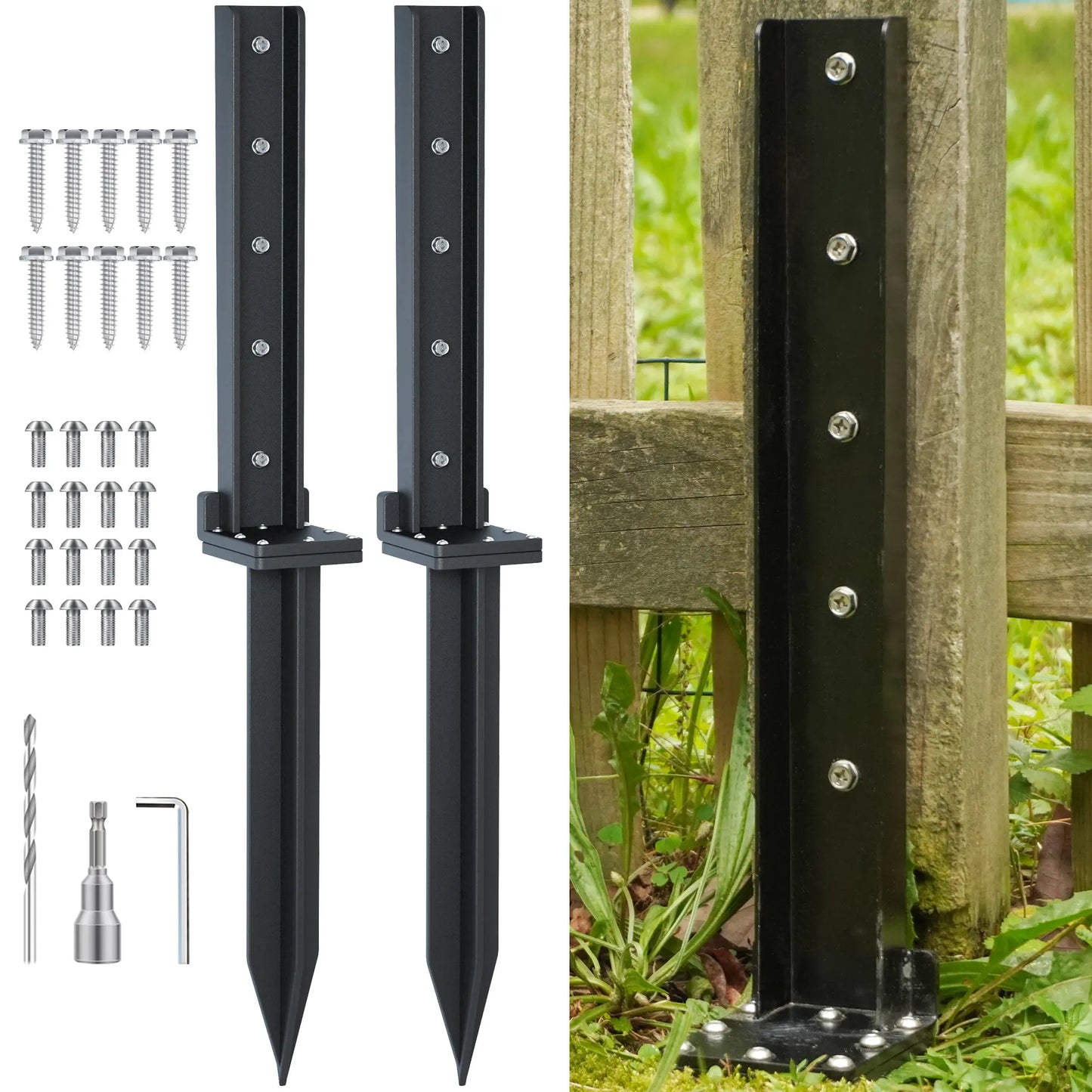 Fence Post Anchor Repair Kit – No Digging, No Concrete, Just Anchor &Drill 🏡🔧