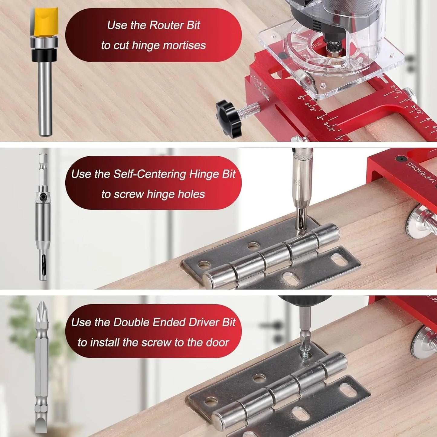 Door Hinge Jig – Aluminum Template Kit for Router🚪🔧