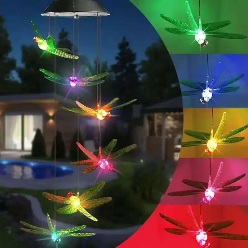 Solar Hydrangea Ball Wind Chime – 7 Color Changing Lights, IP65 Waterproof 🌸🔮