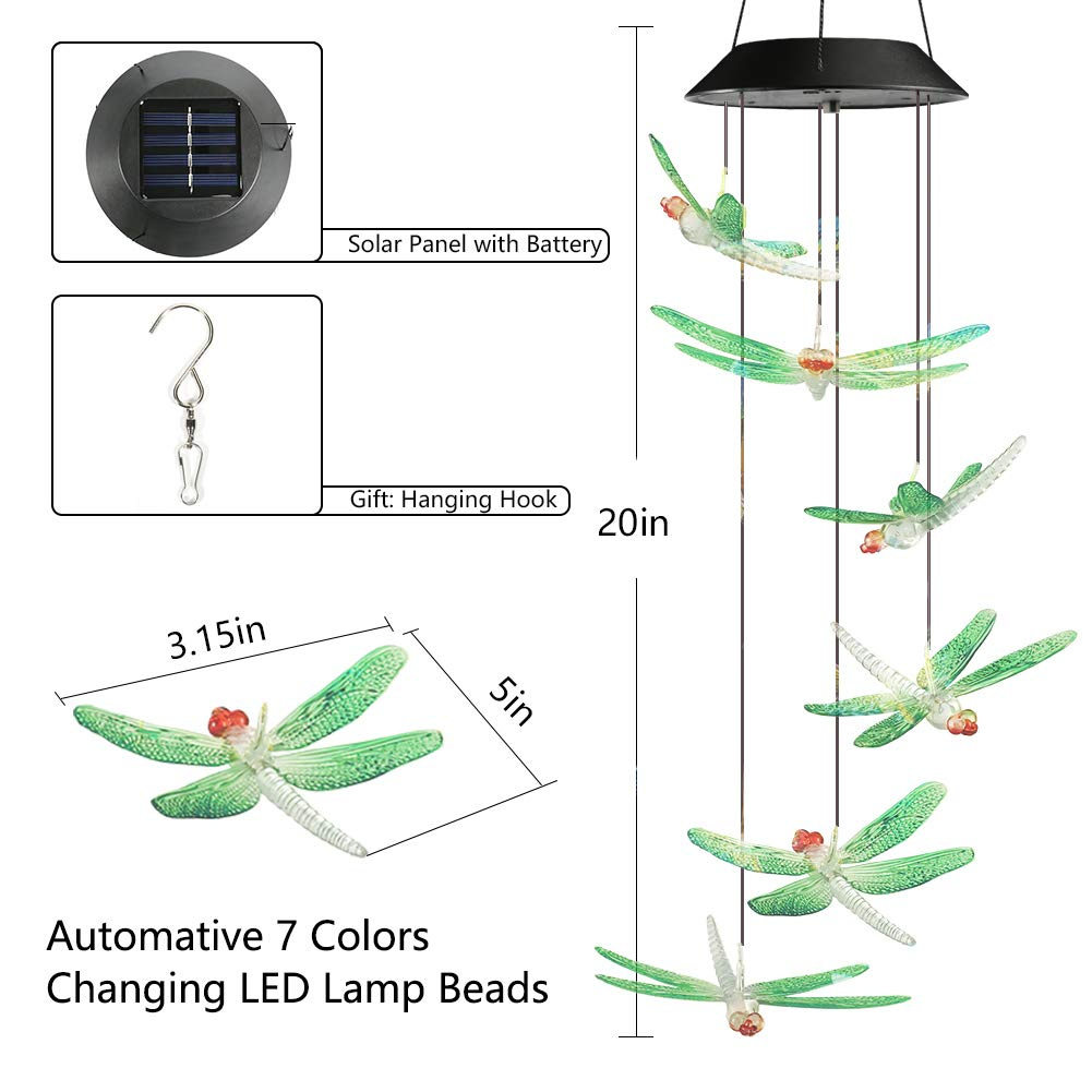 Solar Hydrangea Ball Wind Chime – 7 Color Changing Lights, IP65 Waterproof 🌸🔮