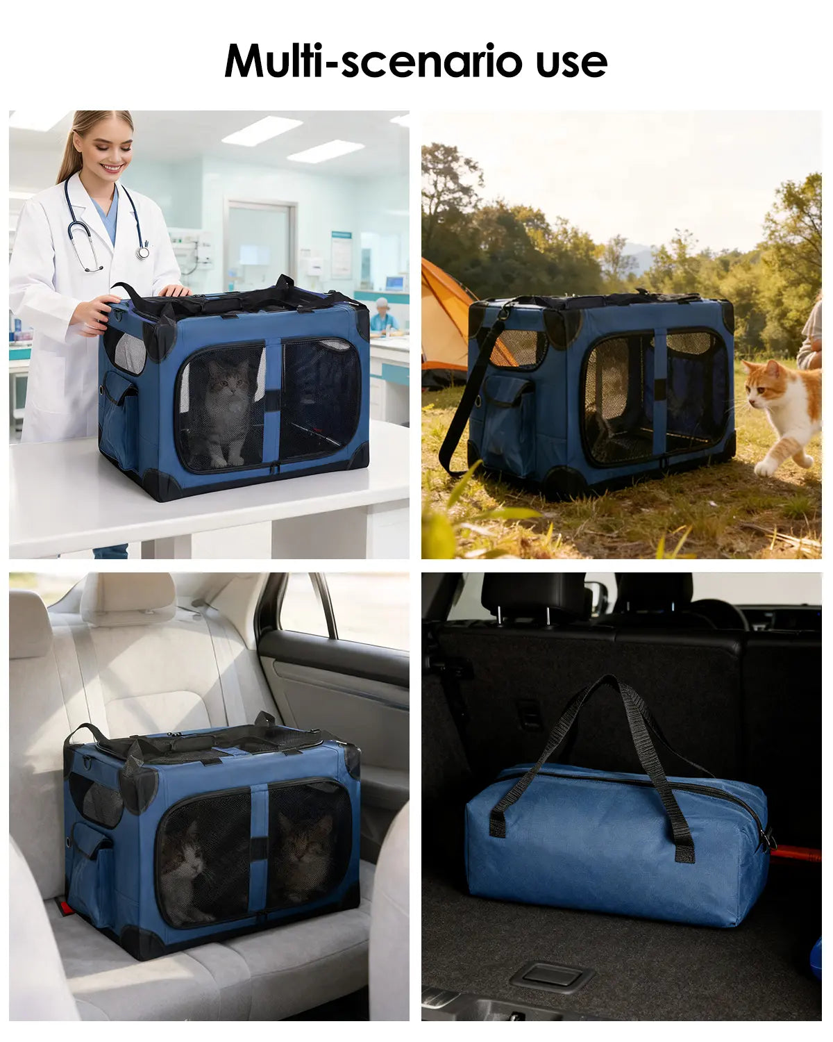 Extra Large Cat Carrier for 2 Cats – XL Soft-Sided, Foldable, with Removable Divider 🐱🚗🧳