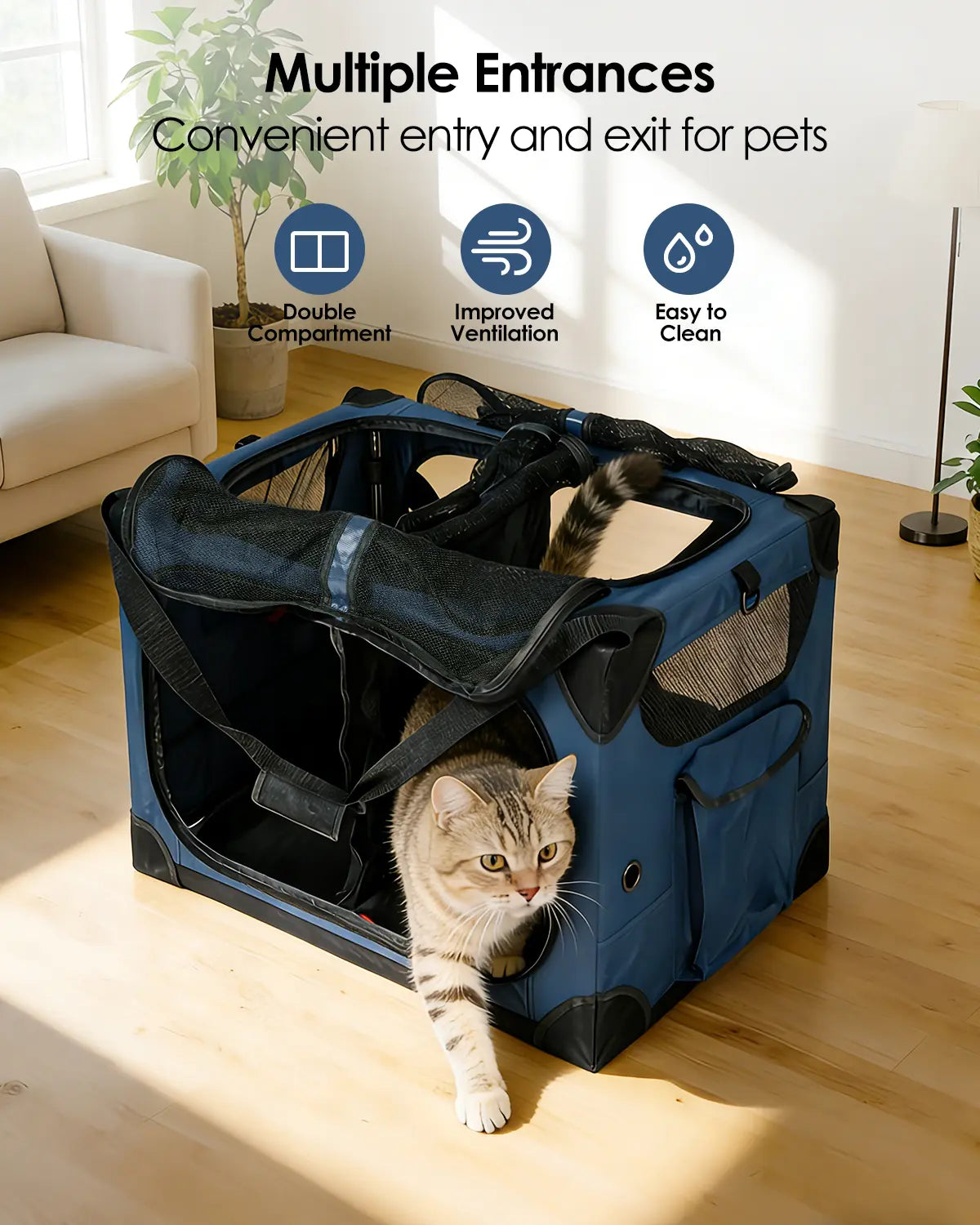 Extra Large Cat Carrier for 2 Cats – XL Soft-Sided, Foldable, with Removable Divider 🐱🚗🧳
