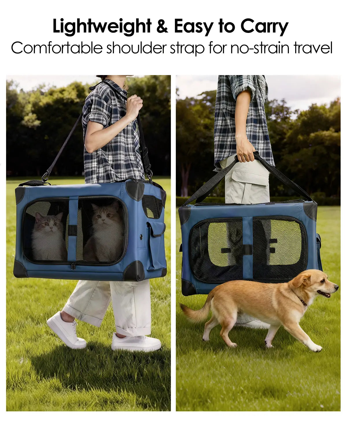 Extra Large Cat Carrier for 2 Cats – XL Soft-Sided, Foldable, with Removable Divider 🐱🚗🧳