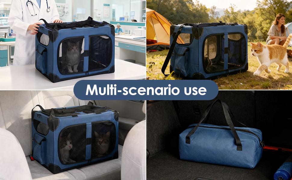 Extra Large Cat Carrier for 2 Cats – XL Soft-Sided, Foldable, with Removable Divider 🐱🚗🧳