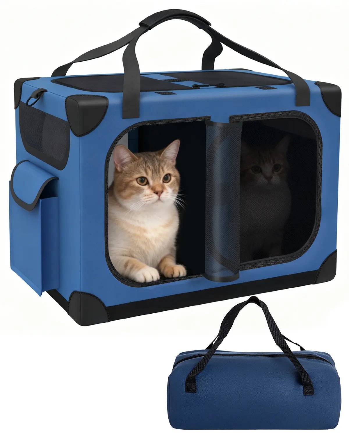 Extra Large Cat Carrier for 2 Cats – XL Soft-Sided, Foldable, with Removable Divider 🐱🚗🧳