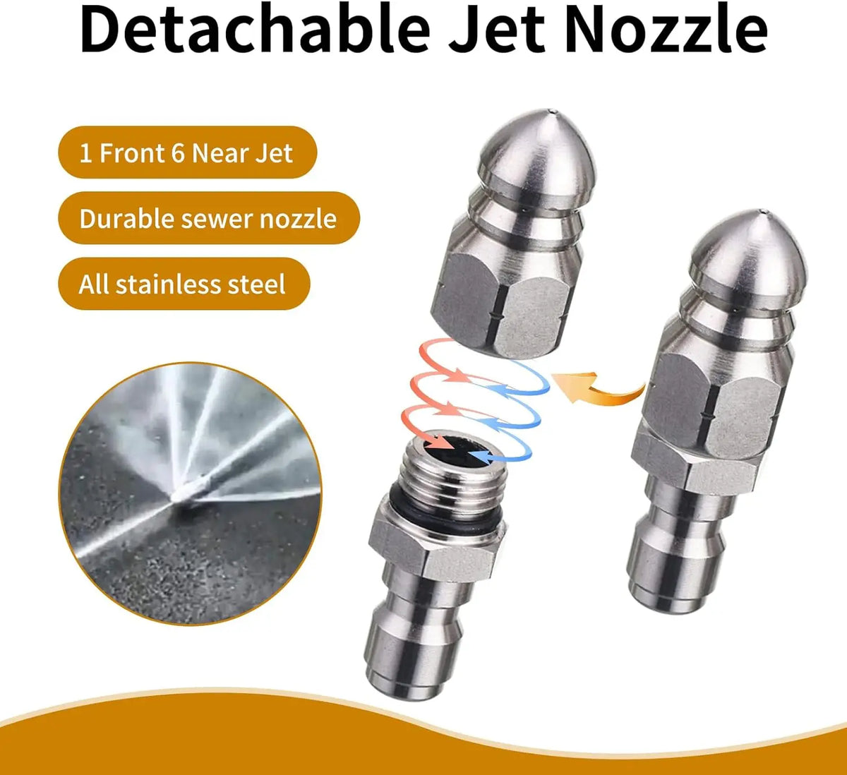 High-Pressure Sewer Jetter Hose – Triple-Layer, Stainless Steel Nozzle, Universal Fit 💧🔧