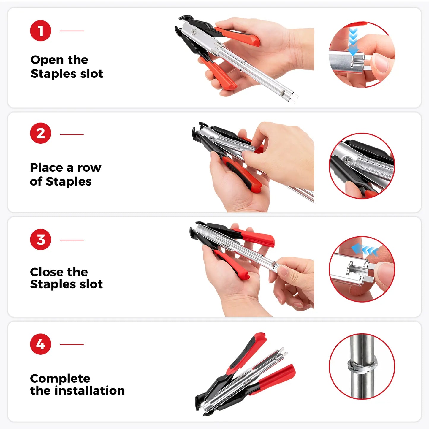 Auto-Feed Hog Ring Pliers Kit – One-Squeeze Fastening for Cages, Fencing & Upholstery 🔧🛠️