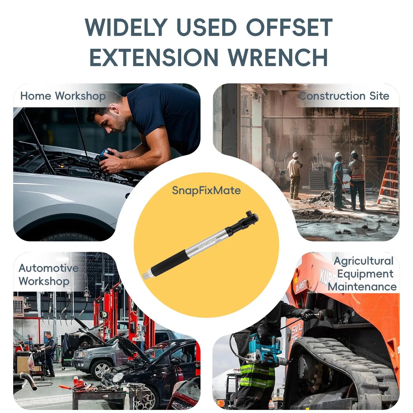 SnapFixMate 1/2" Wrench Extend Rod – Ni Cr Alloy Steel, Universal Fit, Compact &Lightweight 🔧🛠️✅