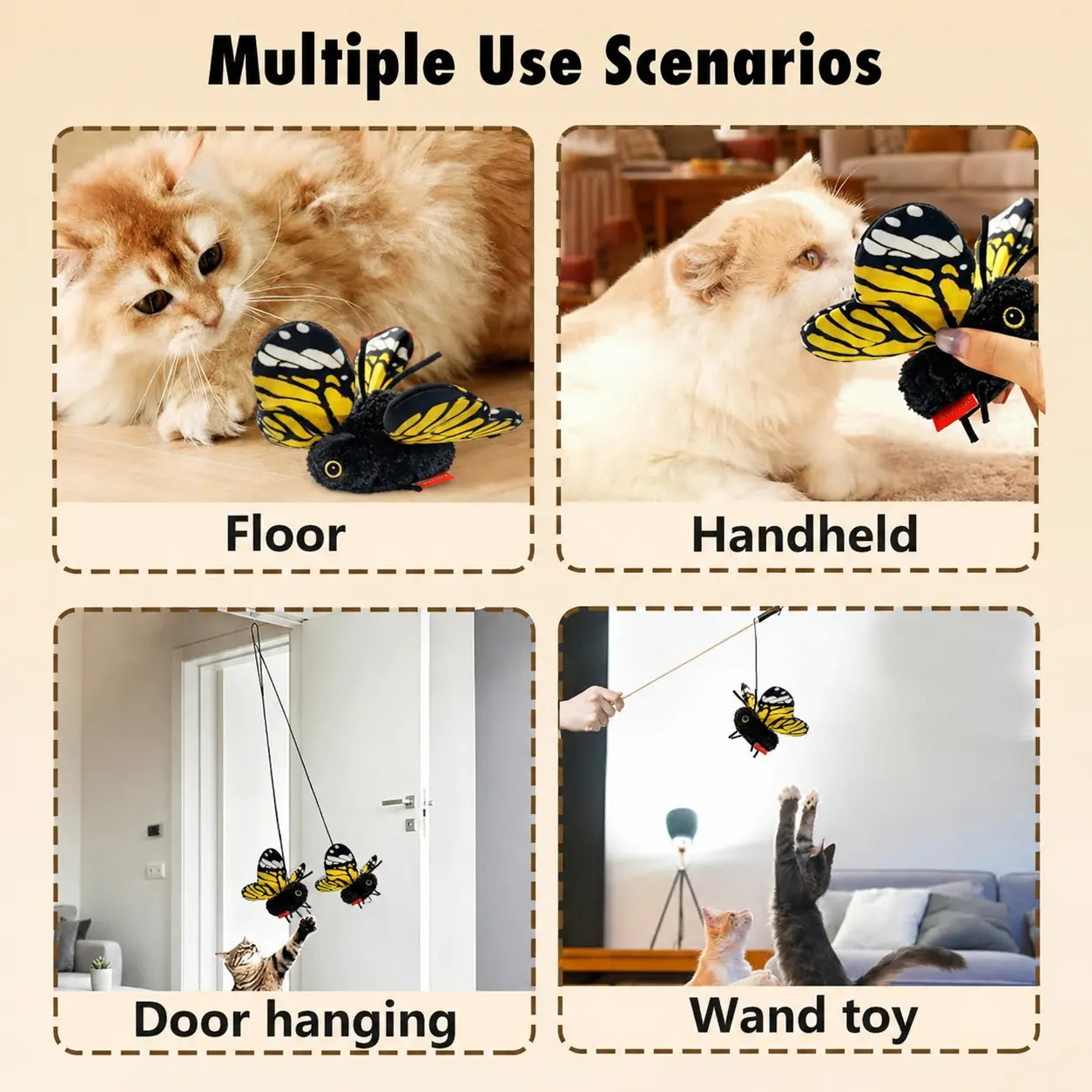Smart Sensing Flapping Butterfly Interactive Cat Toy