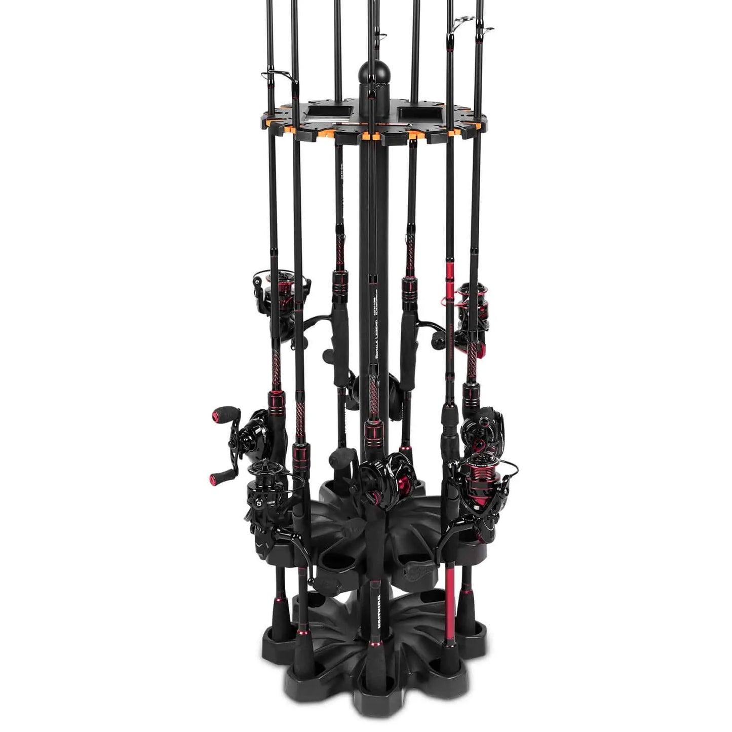 V16 Fishing Rod Rack – 360° Rotating, Holds 16 Rods, No Tools Assembly 🎣🔄