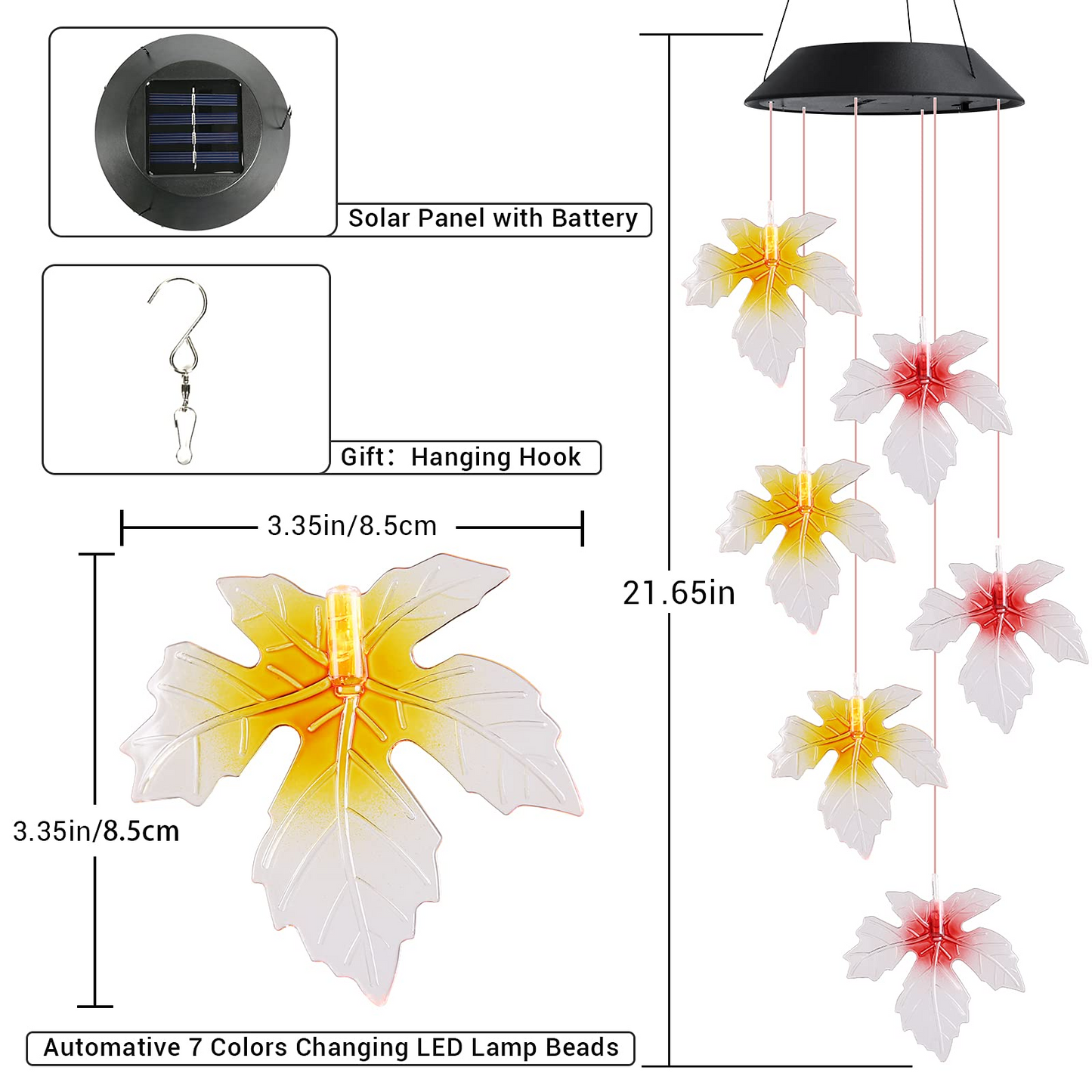 Solar Hydrangea Ball Wind Chime – 7 Color Changing Lights, IP65 Waterproof 🌸🔮