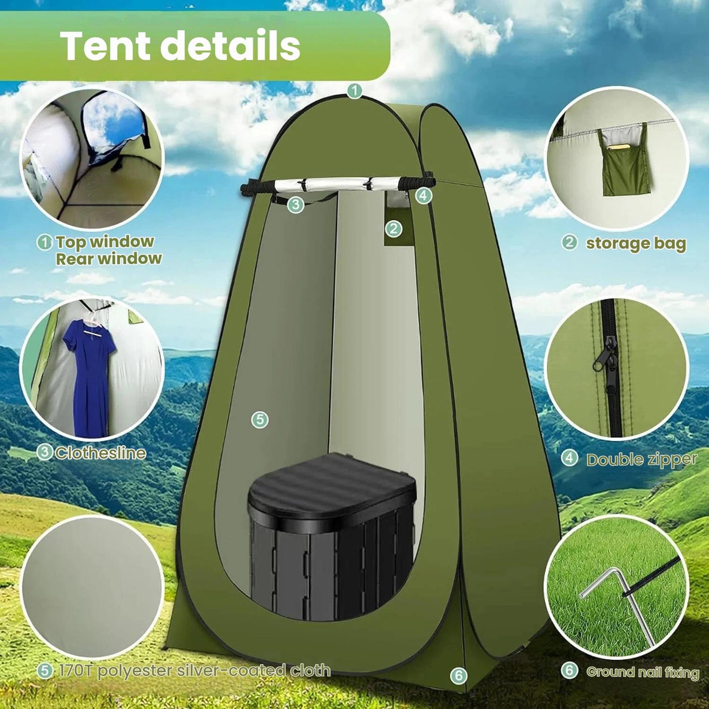 Pop-Up Privacy Shower Tent 🚿🏕️🛡️