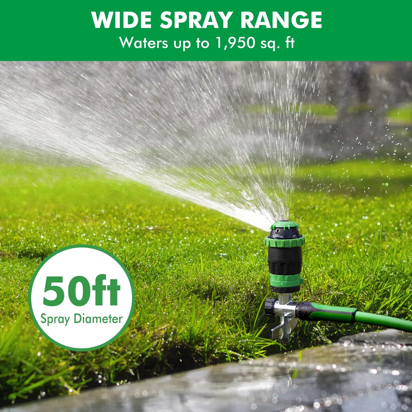 Gear Drive Sprinkler with Metal Spike – 5 Patterns, Up to 1900 sq. ft 💧🌿