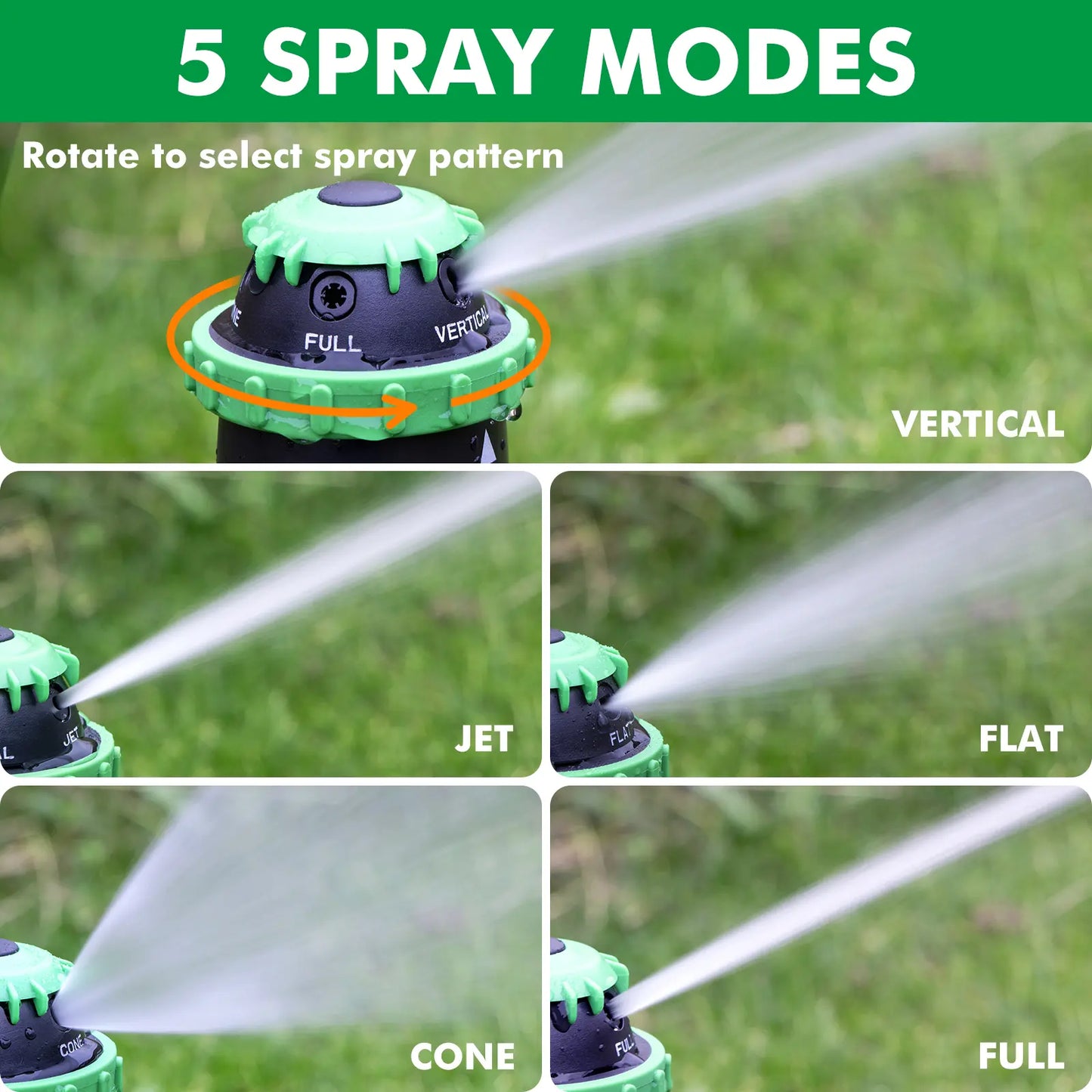 Gear Drive Sprinkler with Metal Spike – 5 Patterns, Up to 1900 sq. ft 💧🌿
