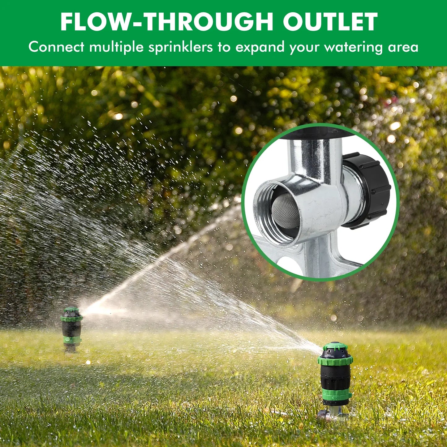 Gear Drive Sprinkler with Metal Spike – 5 Patterns, Up to 1900 sq. ft 💧🌿