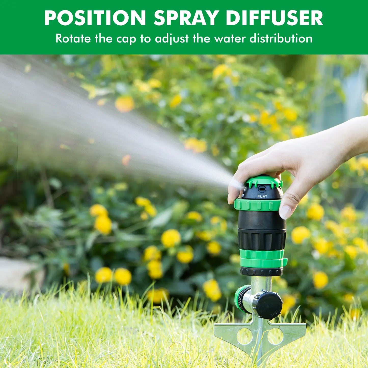 Gear Drive Sprinkler with Metal Spike – 5 Patterns, Up to 1900 sq. ft 💧🌿