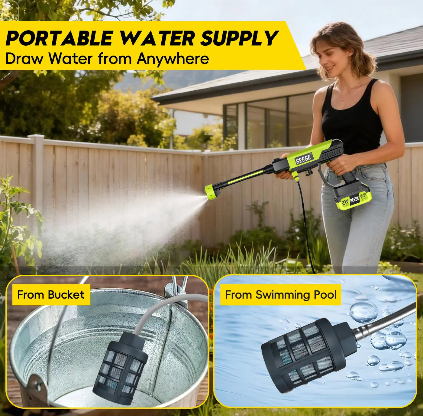 Cordless Pressure Washer – Portable, Battery-Powered, for Car, Home &Garden 🚗💦🌿