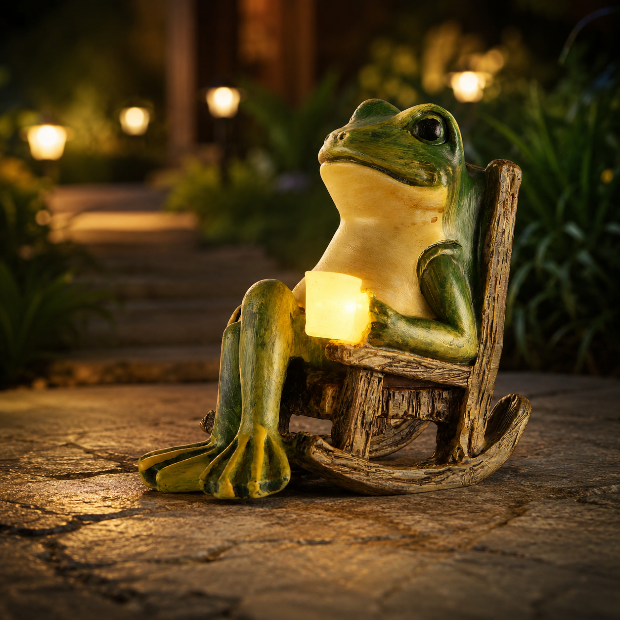 Solar Frog Decor – Whimsical Glow for Indoors &Out 🐸☀️