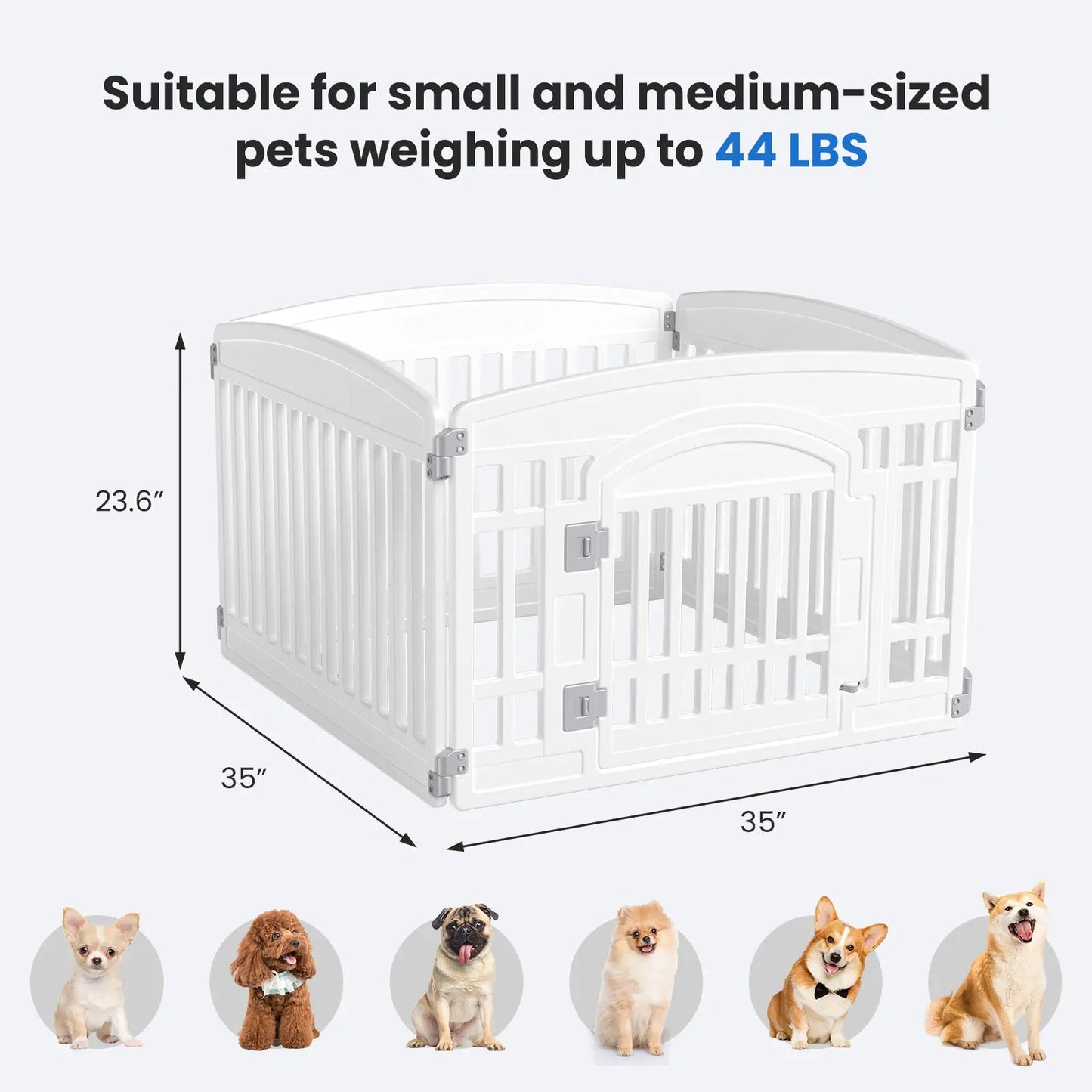Adjustable Pet Playpen – Indoor/Outdoor, Folds Flat, Up to 44 lbs 🐾🛡️