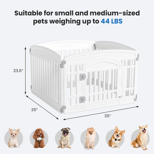 Adjustable Pet Playpen – Indoor/Outdoor, Folds Flat, Up to 44 lbs 🐾🛡️