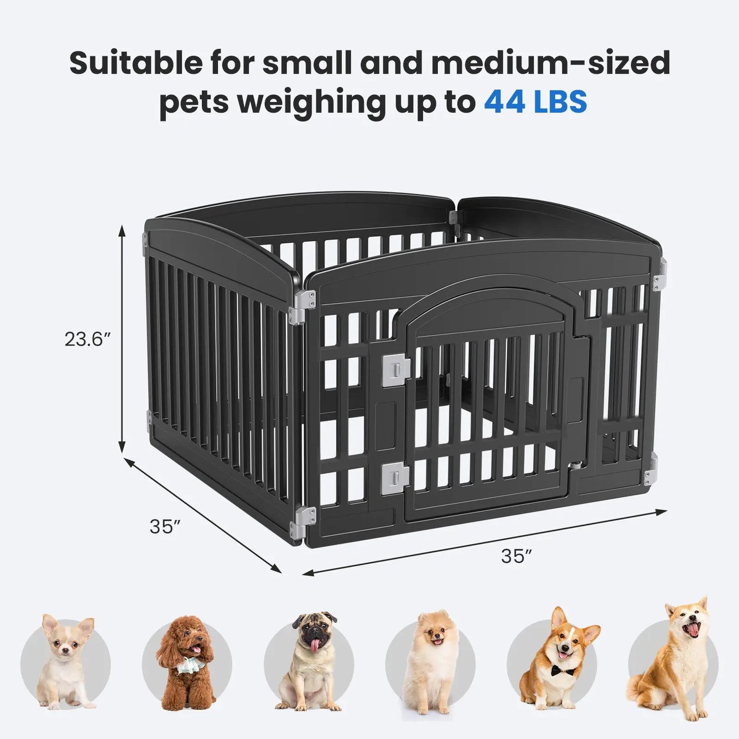 Adjustable Pet Playpen – Indoor/Outdoor, Folds Flat, Up to 44 lbs 🐾🛡️