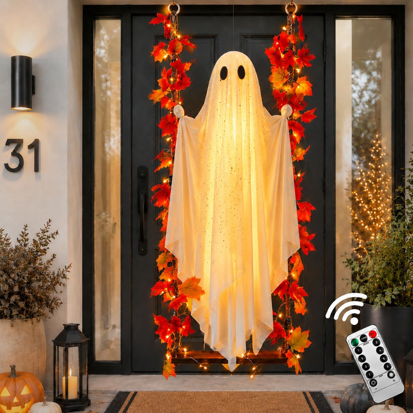Light-Up Swinging Ghost Halloween Decoration👻Halloween Pre-sale🎃